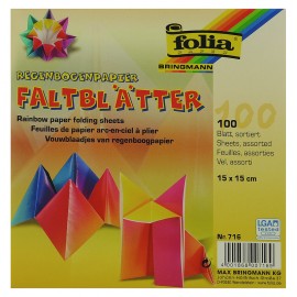 Hartie Origami Curcubeu 100 coli, 15x15cm | Folia Paper