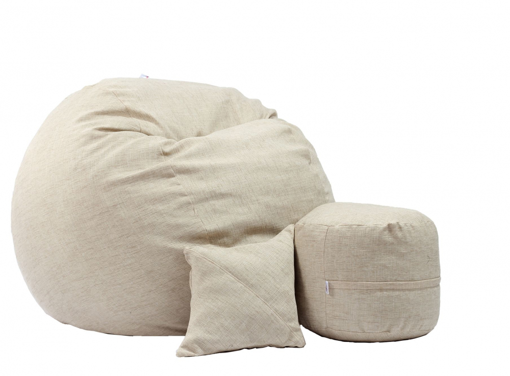 Fotoliu Pufrelax King Size Beige, cu Memory Mix - imagine 6