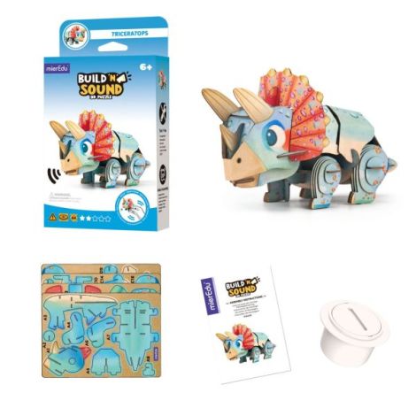 Puzzle 3D Triceratops cu Sunete | Mieredu - imagine 2