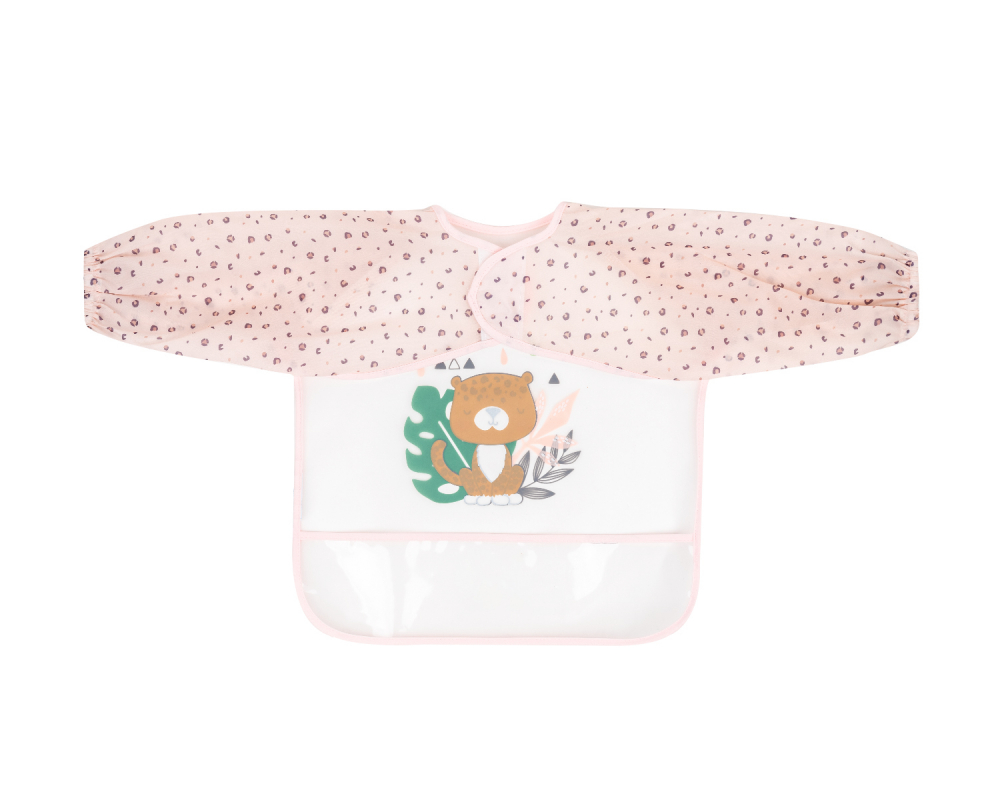 Baveta impermeabilă KikkaBoo cu maneci Savanna Pink