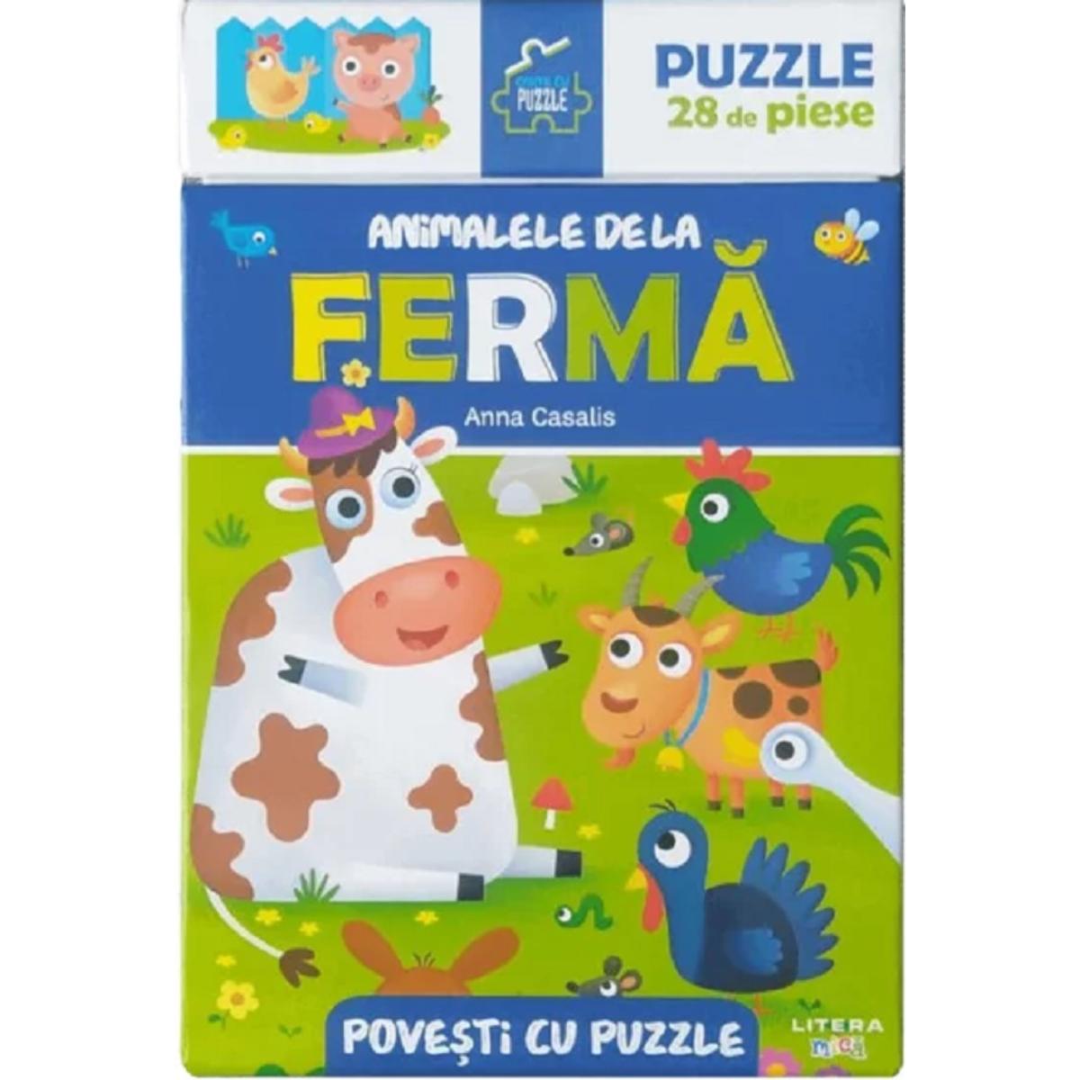 Povești cu puzzle: Animale de la ferma - Litera