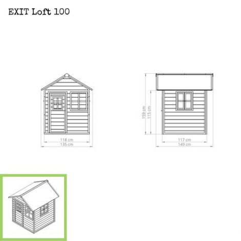 Căsuță Loft 100 ExitToys, lemn de cedru sigur - imagine 6