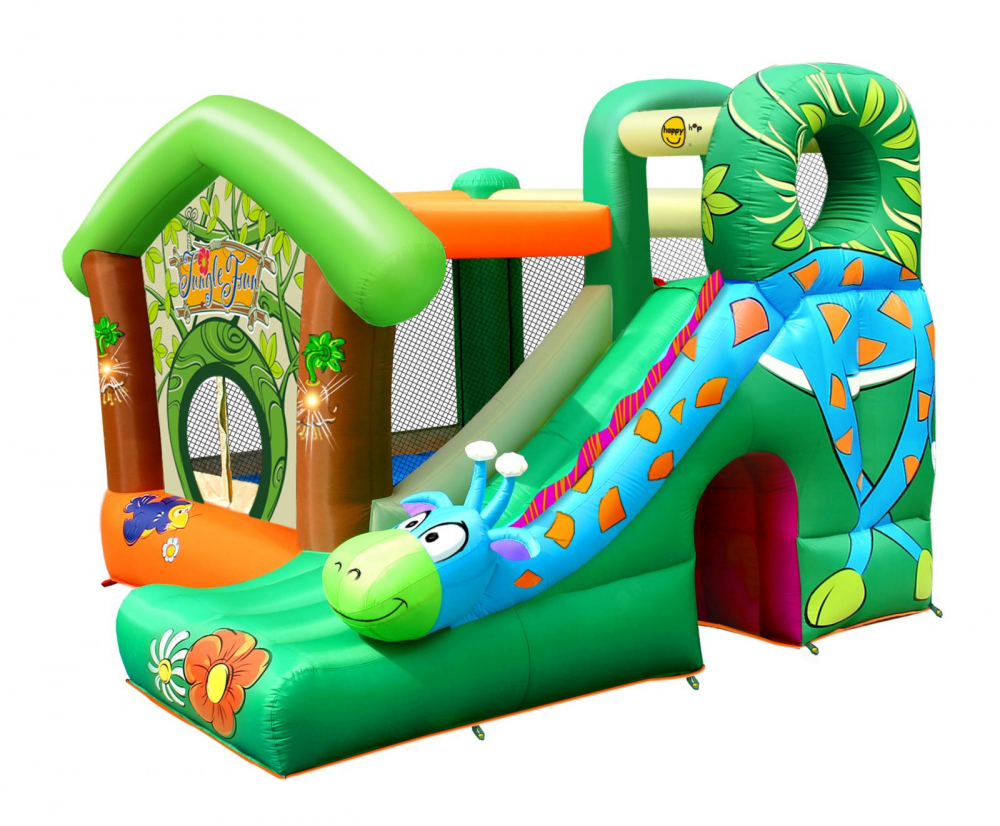 Saltea Gonflabilă Happy Hop Jungle cu Tobogan și Coș - imagine 7