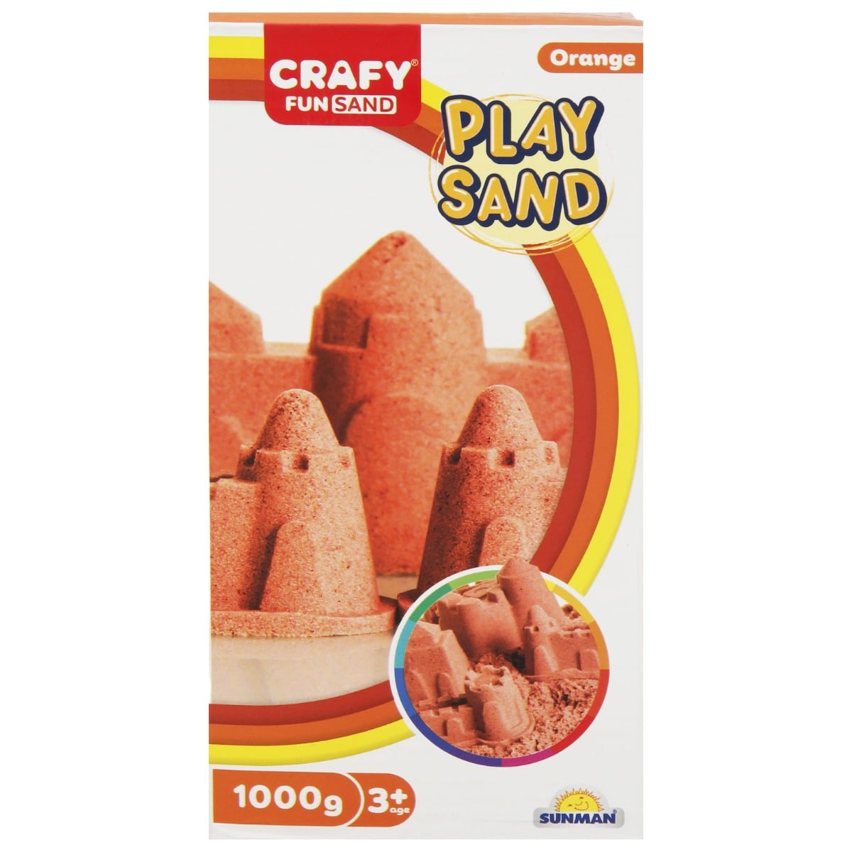 Nisip Kinetic Crafy, 1 kg, Portocaliu, Modelare