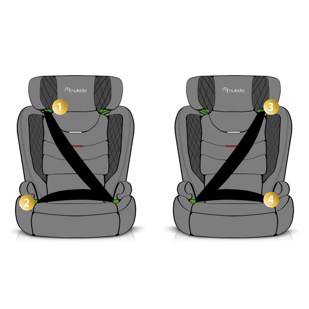 Scaun Auto Nukido Louis ISOFIX 100-150 cm Gri - imagine 2