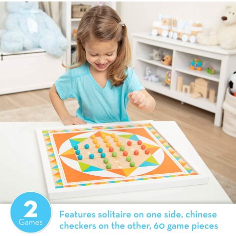 Joc 2 in 1 Solitaire și Sah Chinezesc - Melissa & Doug - imagine 5