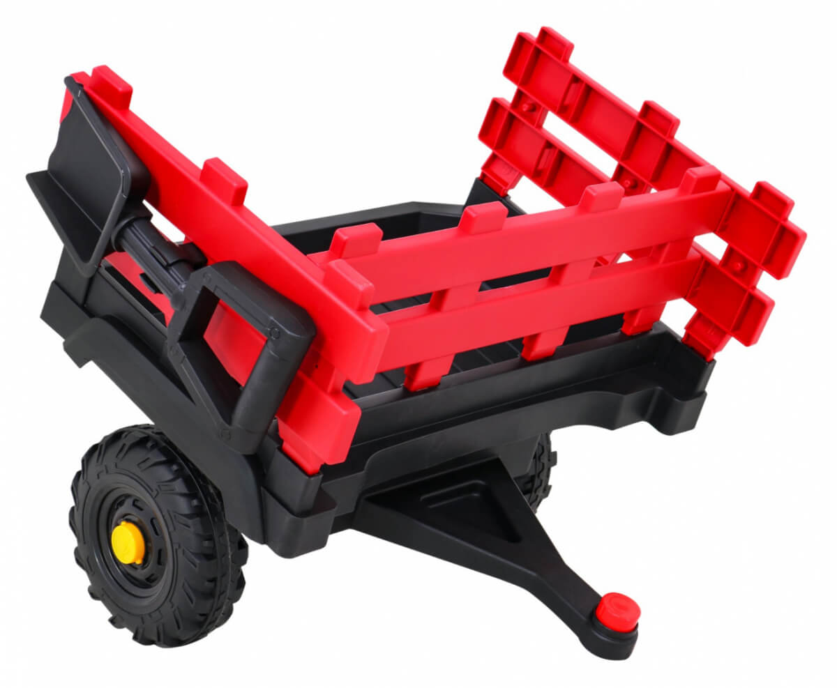 Tractor Electric Copii Titanium Roșu cu Remorcă - imagine 6