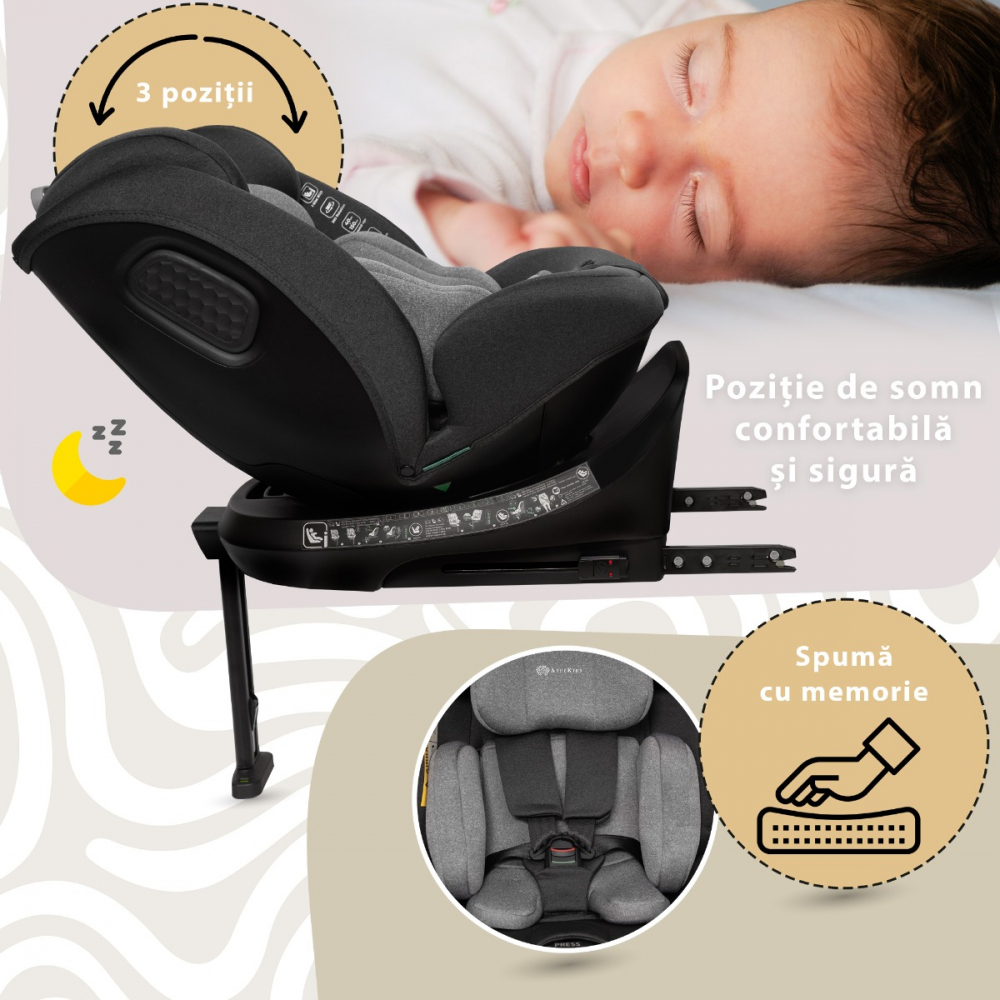 Scaun Appekids I-Size 360° Grey Pro Confort - imagine 2