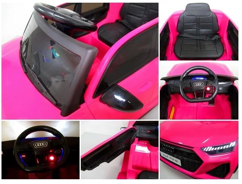 Masinuta Electrica Audi RS6 Roz R-Sport 70W - imagine 6