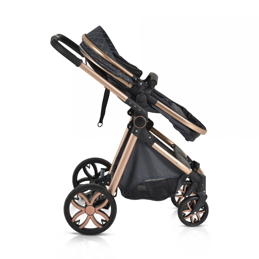 Carucior 2in1 Moni Alma Black, Reversibil, Aluminiu - imagine 7