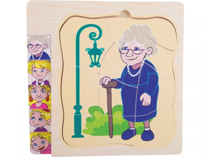 Puzzle 5 straturi Etapele Vieții Krista Lemn