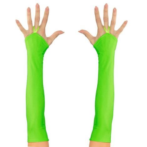 Mănuși Neon Verde Fără Degete Widmann | Disco & Halloween