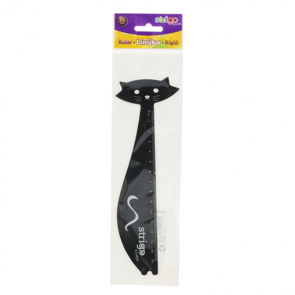 Rigla Strigo Pisica 15 cm - Practică și Distractivă