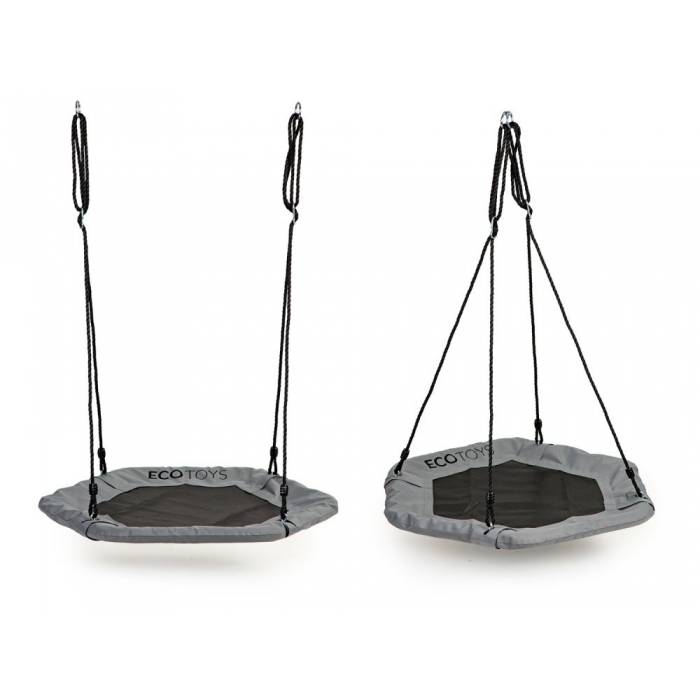 Leagan Ecotoys MIR6023 gri, siguranta maxima pentru copii - imagine 4