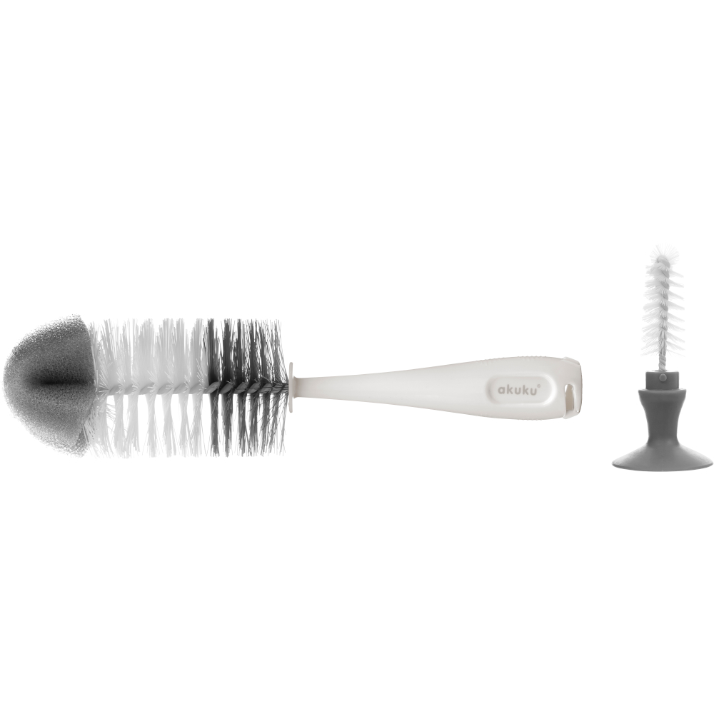 Set Perie Biberoane Akuku Gri | Curățare Eficientă - imagine 2
