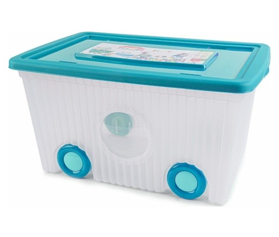 Cutie Depozitare Jucării Turcoaz 40L | Burak Toys - imagine 3
