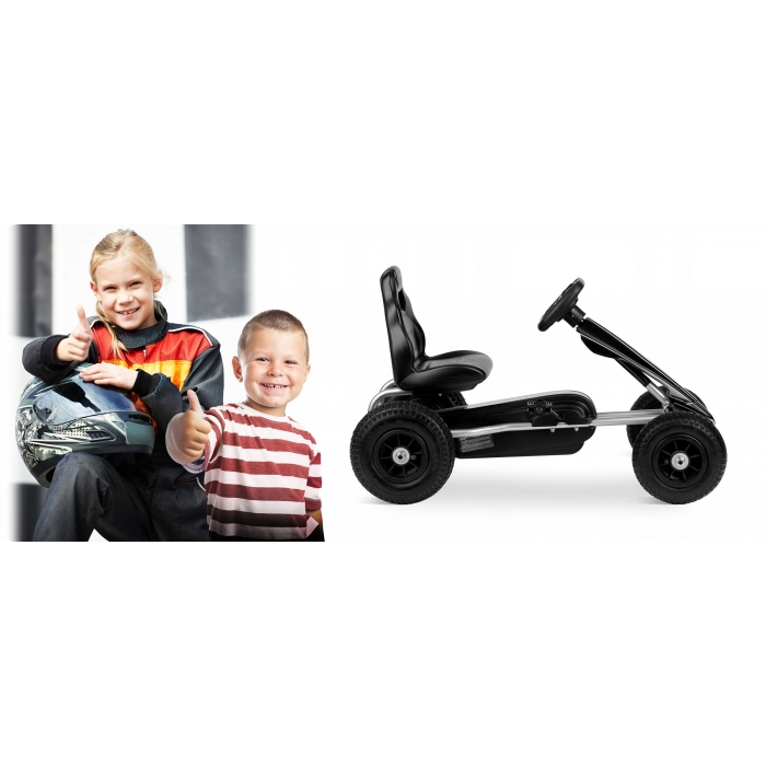 Kart Pedale Ricokids RK-591 Negru | Roti Gonflabile - imagine 4