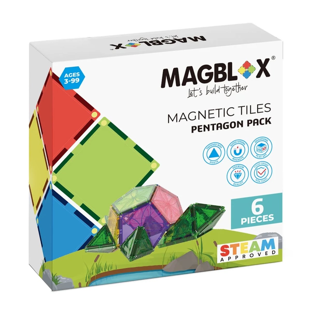 Set Magblox Pentagon 6 piese | Constructie Magnetica