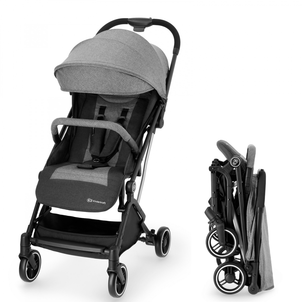 Carucior Kinderkraft Indy Grey - Ușor & Pliabil - imagine 3