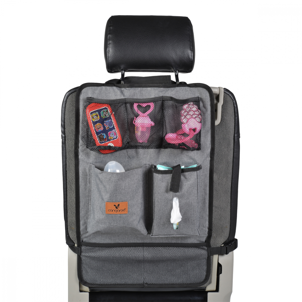 Organizator Auto Cangaroo Grey cu Protectie Scaun