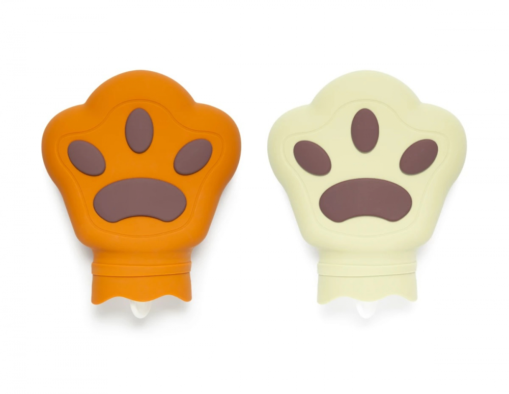 Sticluta Calda Silicon 420ml Kidnort Bej Paw - imagine 4