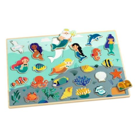 Puzzle Ocean Lemn Djeco | Jucărie Educativă - imagine 2