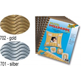 Set Carton Ondulat 3D Auriu și Argintiu Folia Paper - imagine 2