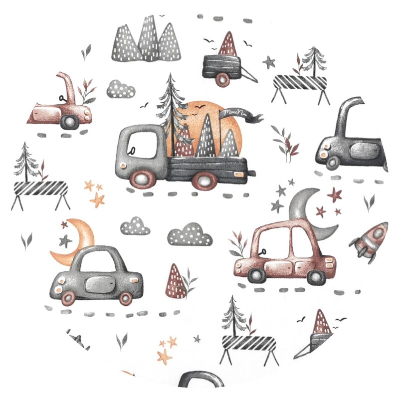Lenjerie Patut MimiNu 3 Piese Cars Grey, 120x60 cm