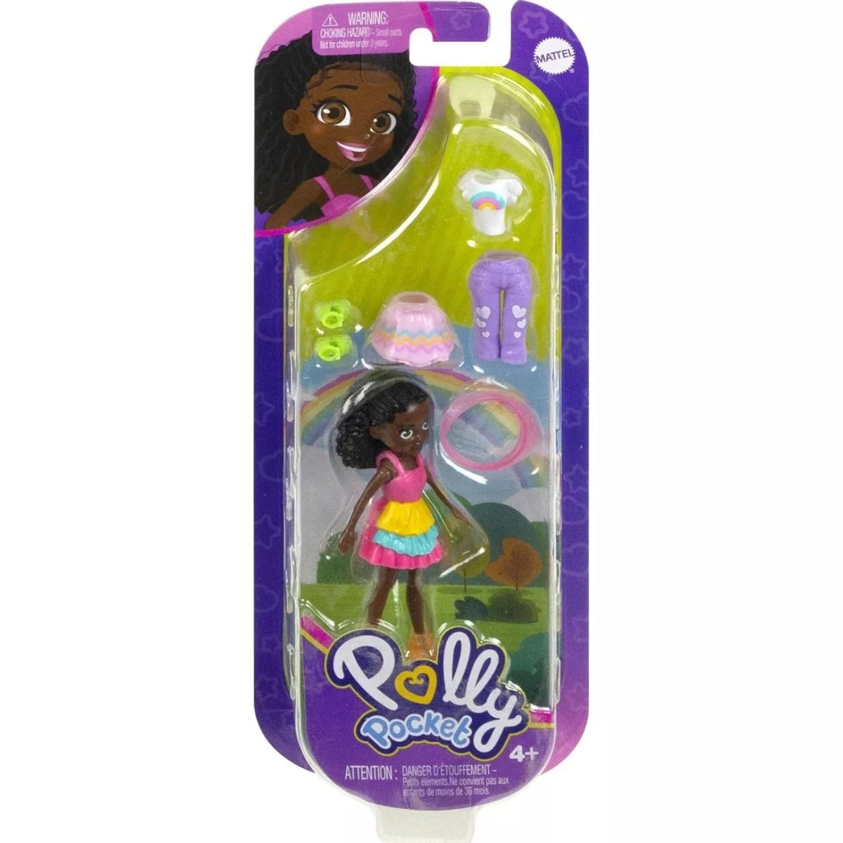 Polly Pocket HKV84 Papusa Siyahi cu 8 Accesorii