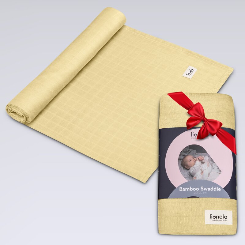 Muselina Lionelo Bambus 120x120 cm Galben - imagine 5