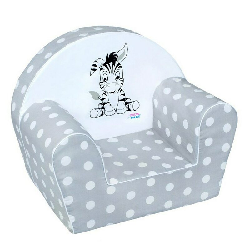 Fotoliu copii New Baby Zebra Grey | Spuma sigura