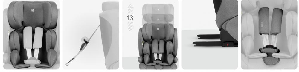 Scaun Auto Kikkaboo i-Cross ISOFIX Brown - imagine 8