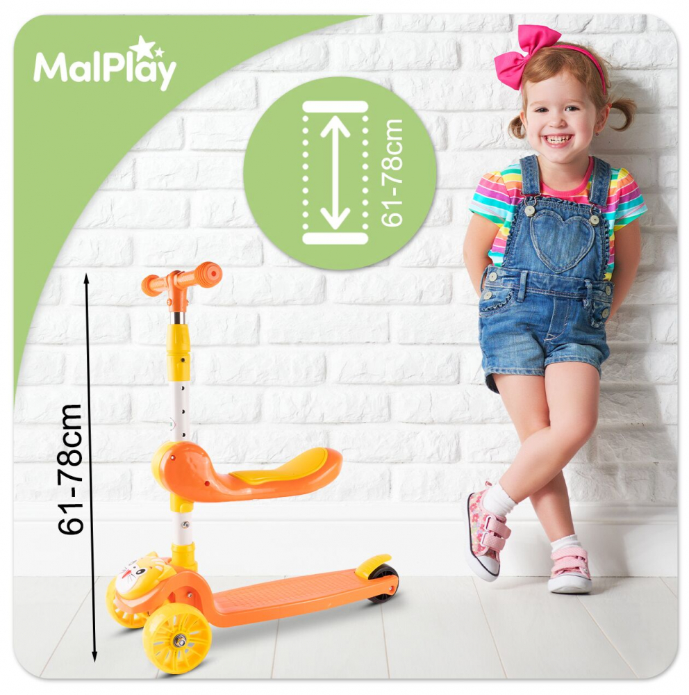Trotineta Malplay 2in1 Orange Kitty - 139 lei - imagine 3