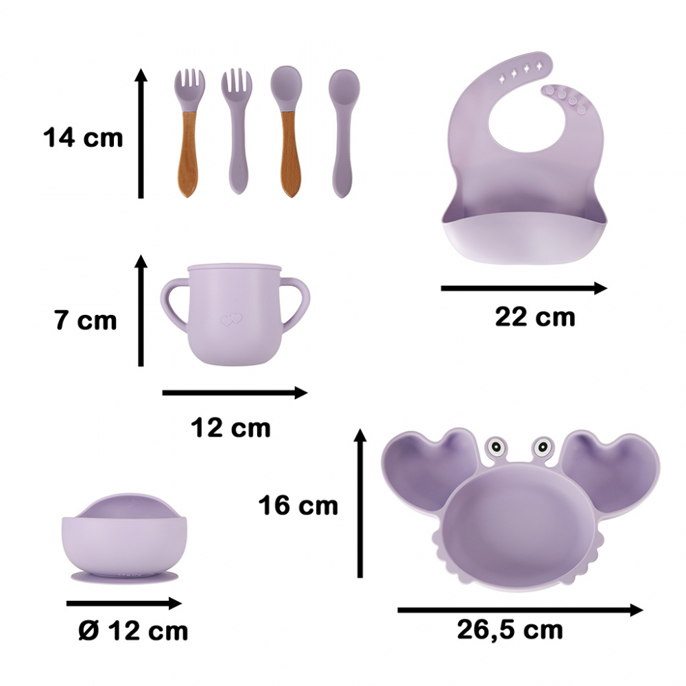 Set 9 piese hranire Ikonka, Silicon, Crab - imagine 4