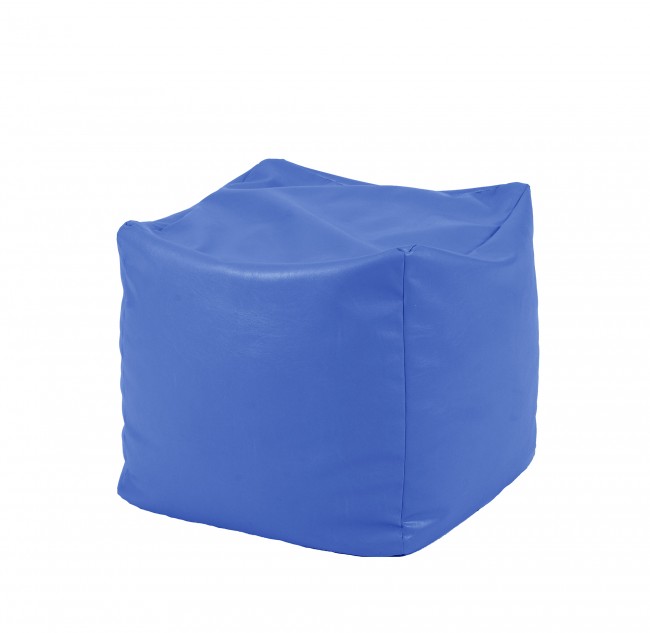 Taburet Cub Pufrelax Albastru, Piele Eco