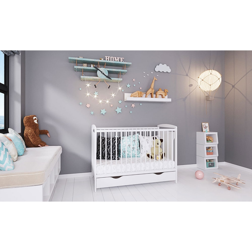 Patut Karly Hubners 120x60 Alb cu Sertar