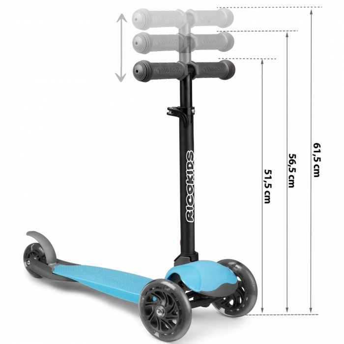 Ricokids Loco Trotineta cu Roti LED si Ghidon Reglabil - imagine 5
