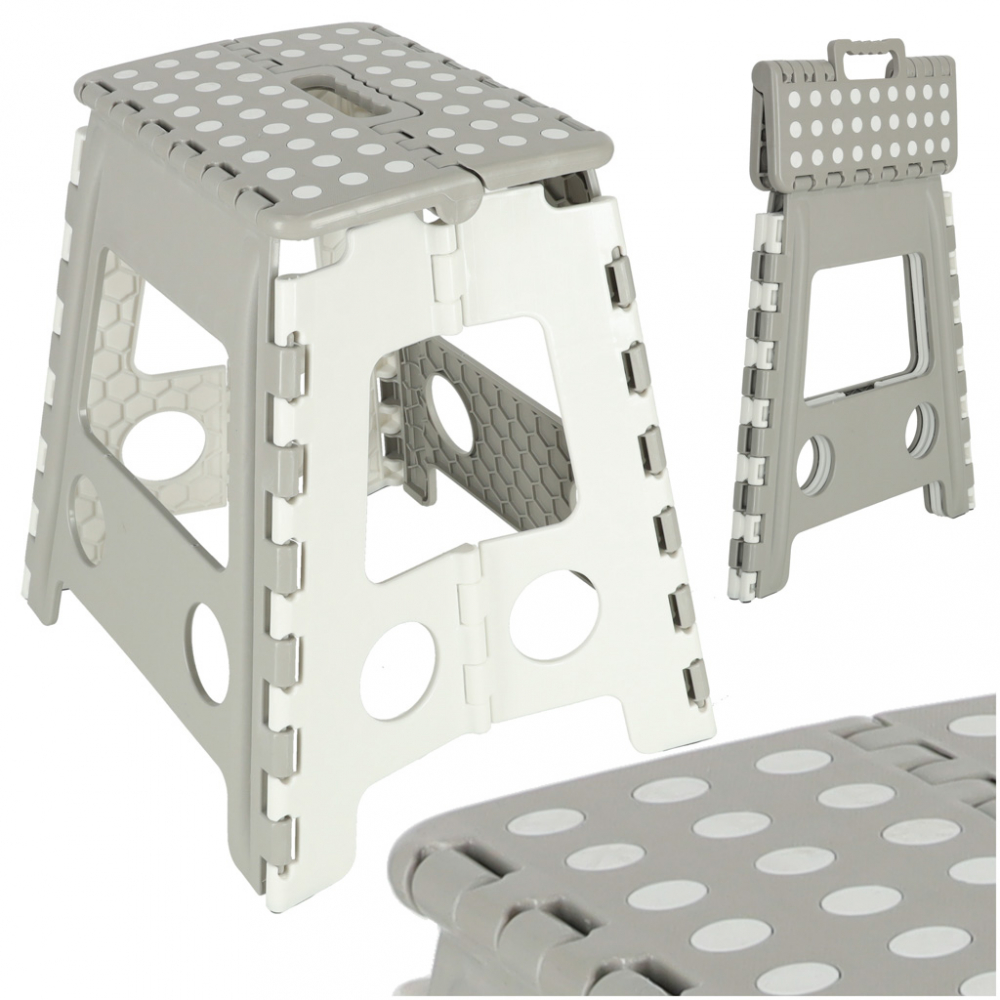 Scaunel Pliabil Ikonka Light Grey, 39 cm