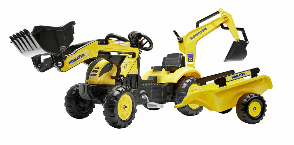 Tractor Komatsu Falk cu Excavator și Remorcă - imagine 3