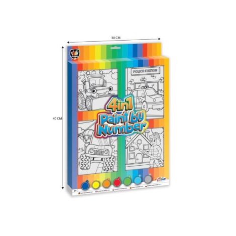Set Pictează pe Numere Grafix 4-in-1 Băieți