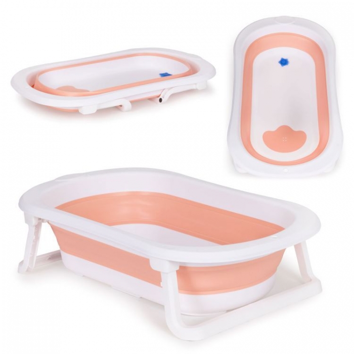 Cadita baie Ecotoys HA-B27 roz, pliabila - imagine 7