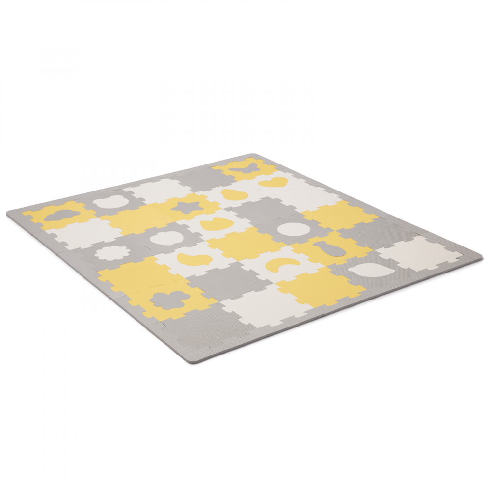 Covoras joaca Kinderkraft Luno 3D Puzzle Galben - imagine 7