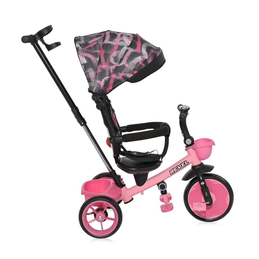 Tricicleta Lorelli Revel Pink, Rotire 360°, 1-5 Ani