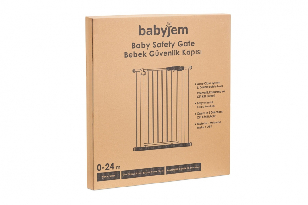 Poarta siguranta BabyJem Antracit protectie copii - imagine 2