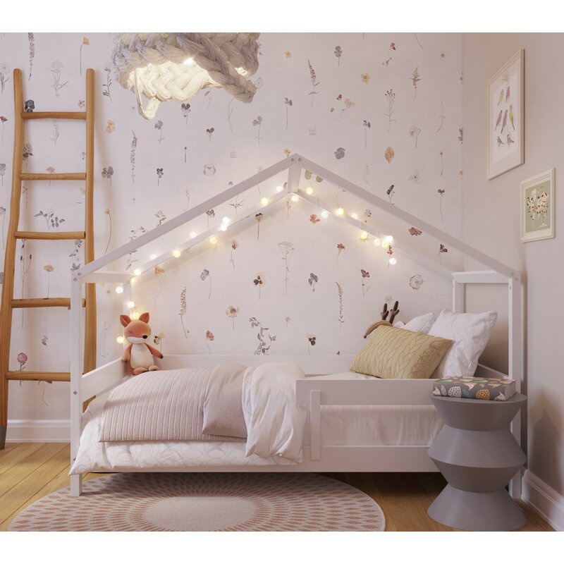 Patut Casuta Yappy Kids FSC 160x80 cm Alb