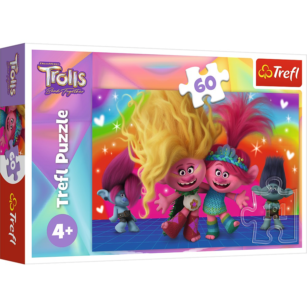 Puzzle Trefl 60 Trolii Prietenosi - Educativ
