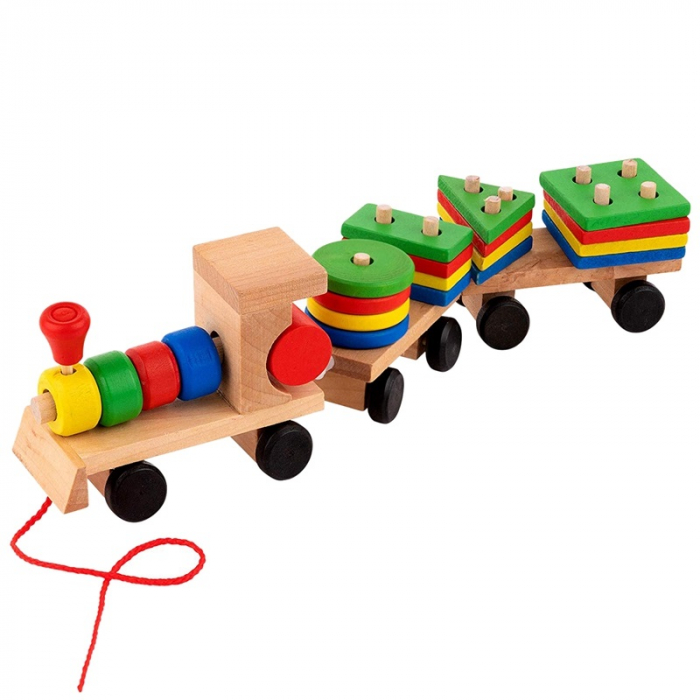 Tren Sortator Forme Lemn Krista | Jucărie Montessori