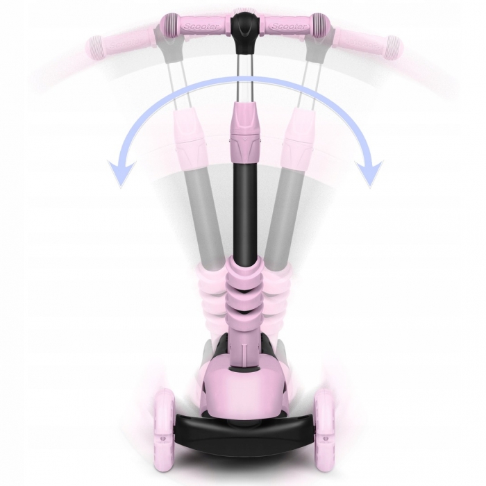 Trotineta Ricokids Cubi 3in1 Roz, LED, Scaunel - imagine 2