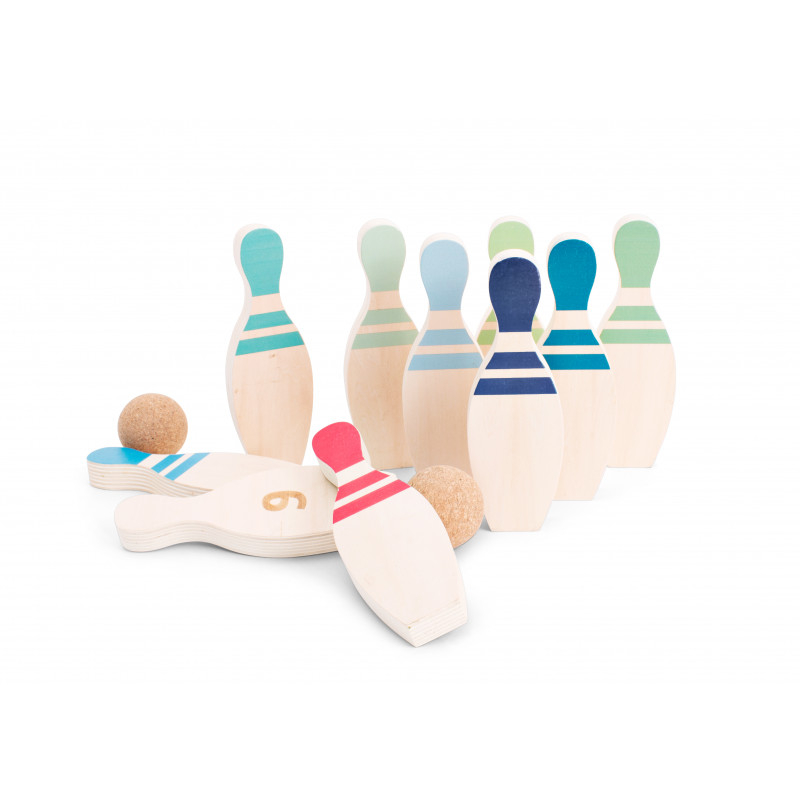 Joc Bowling Lemn BS Toys +3 Ani
