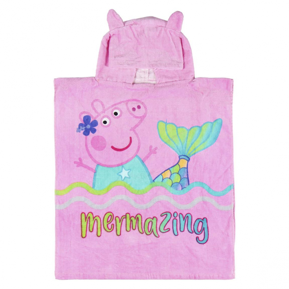 Prosop Poncho Peppa Pig, 100% Bumbac, Cerda - imagine 2